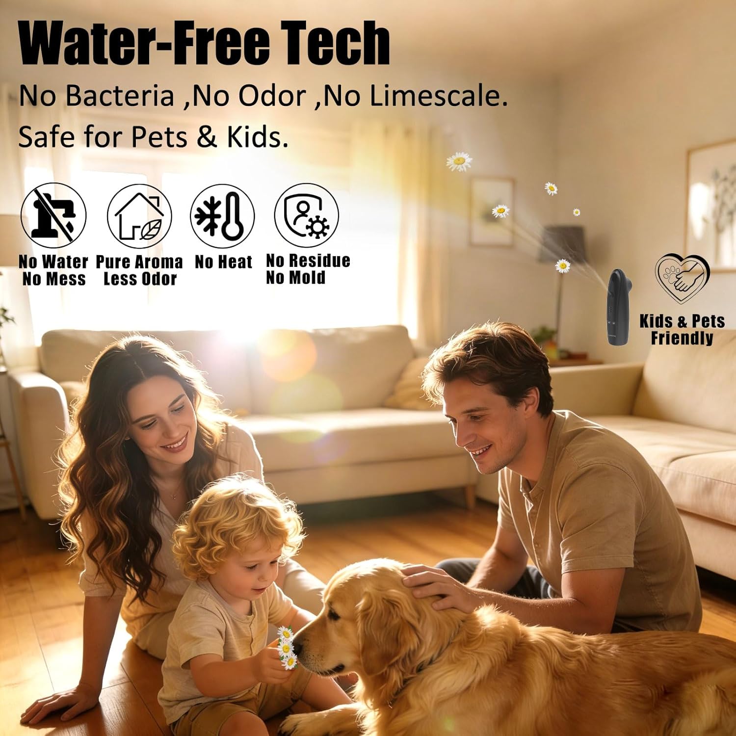 Plug-in Waterless Essential Oil Diffuser Smart App Bluetooth Scent Machine, Hotel Collection Cold Air Nebulizing Diffuser, Black