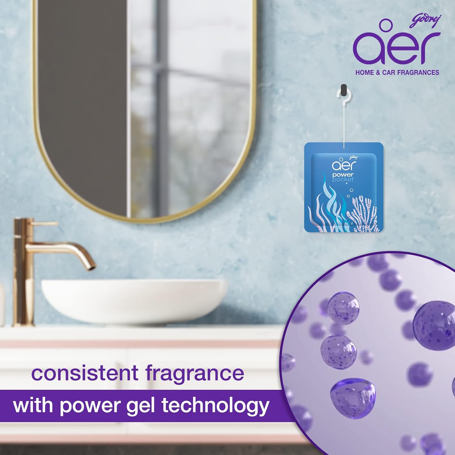 AER Power Pocket Air Freshener for the Entire Home with Long Lasting Scent, Assorted, Pack of 5