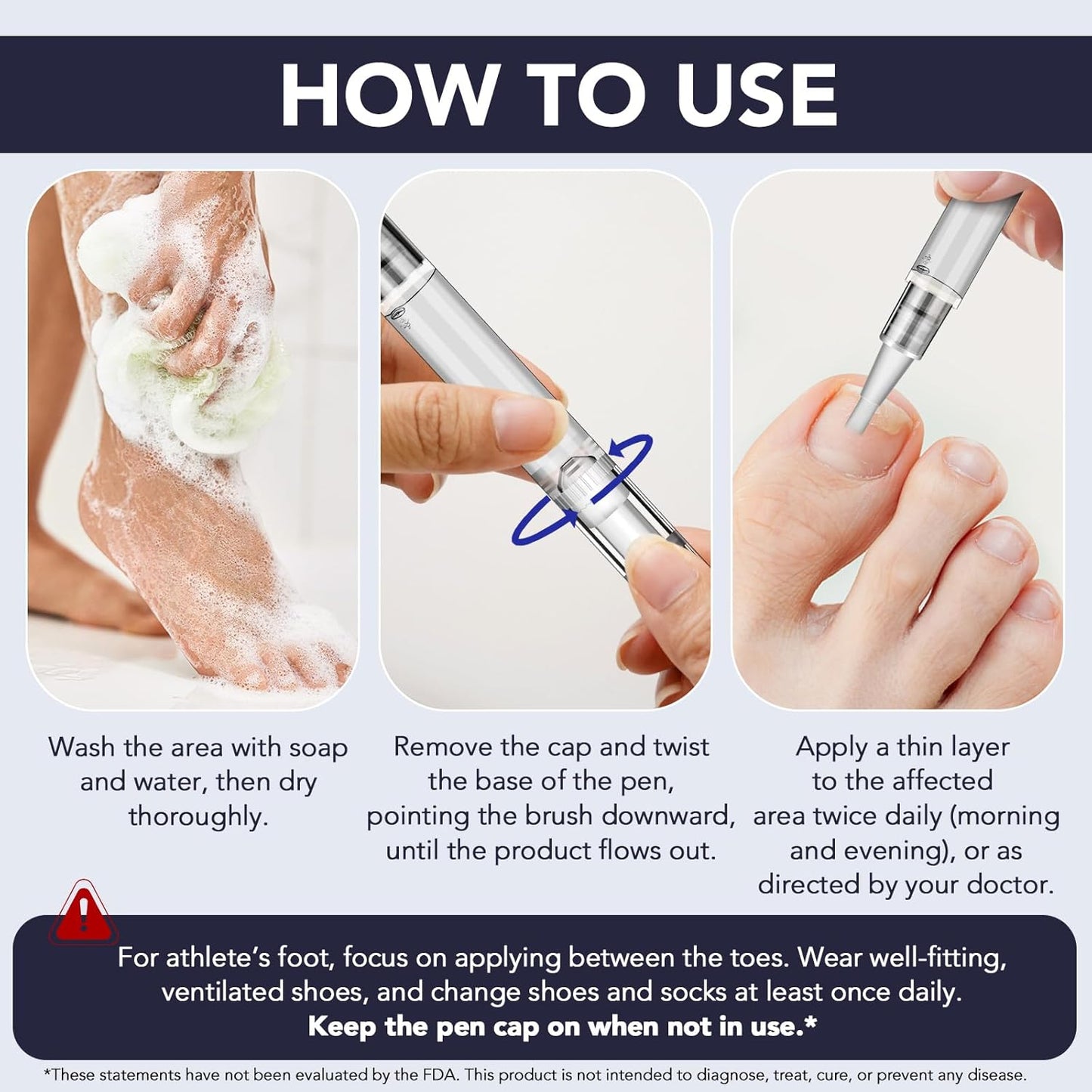 Toenail Fungus Treatment Extra Strength, Nail Fungus Pen, 25% Undecylenic Acid with added Tea Tree Oil, Jojoba, Clove Bud Oils & Aloe, Fast-Acting Solution for Toe & Fingernail Fungi, 5PCS
