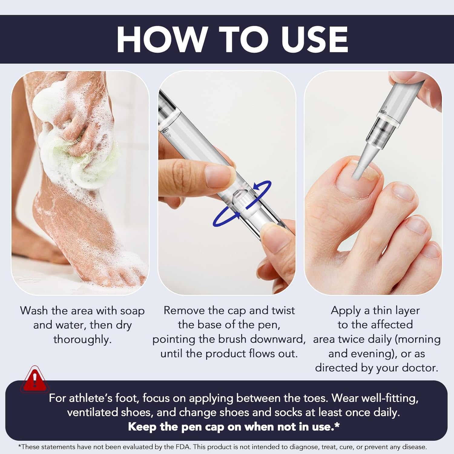 Toenail Fungus Treatment Extra Strength, Nail Fungus Pen, 25% Undecylenic Acid with added Tea Tree Oil, Jojoba, Clove Bud Oils & Aloe, Fast-Acting Solution for Toe & Fingernail Fungi, 5PCS