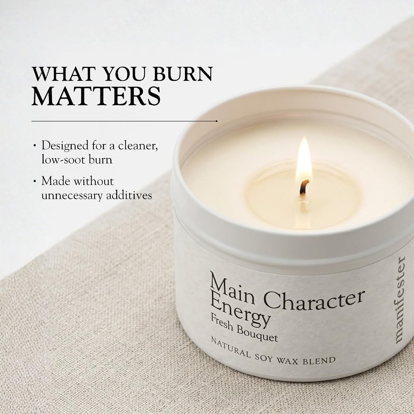 Natural Soy Wax Candle with Mantra – Clean Burn 100% Cotton Wick (No Lead or Zinc) – Phthalate-Free & Paraben-Free – Long-Lasting – Gift for Women – 6 oz (Relax, Babe Vanilla + Coconut)