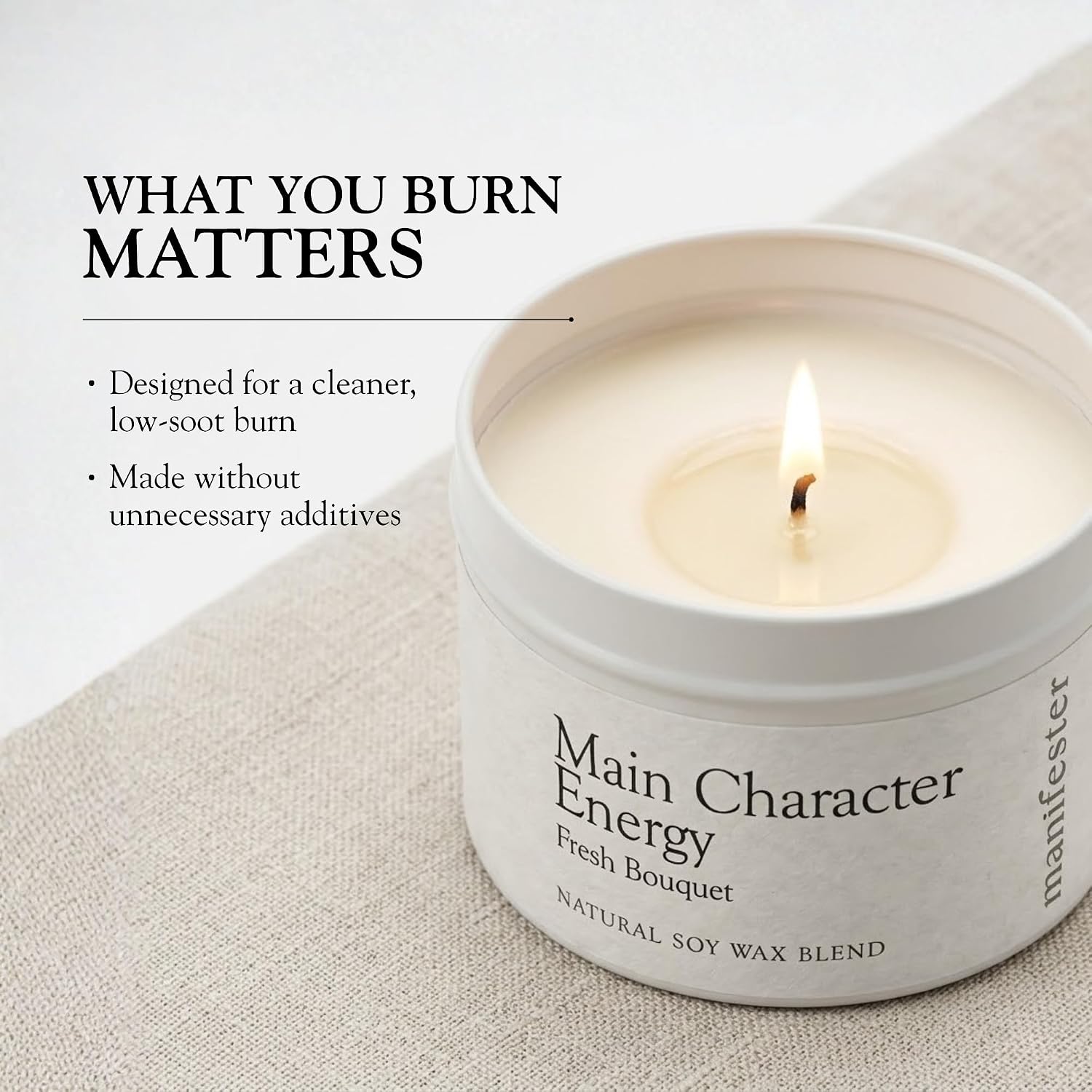 Natural Soy Wax Candle with Mantra – Clean Burn 100% Cotton Wick (No Lead or Zinc) – Phthalate-Free & Paraben-Free – Long-Lasting – Gift for Women – 6 oz (Relax, Babe Vanilla + Coconut)