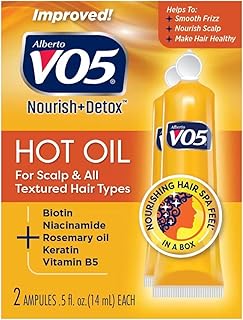 Alberto VO5 Moisturizing Hot Oil Treatment - Hot Oil Hair Treatment - Rehydrates and Protects Dry, Damaged Hair - With 5 Oils and 5 Vitamins - 0.5 oz