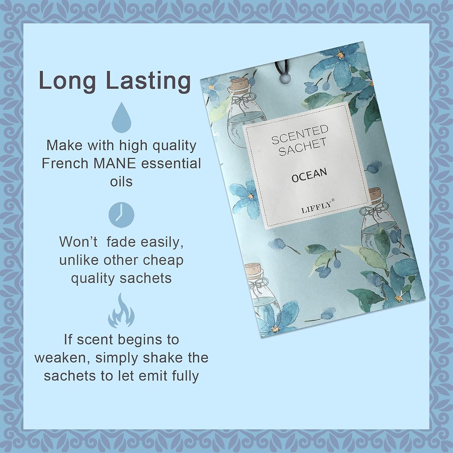 14 Packs Scented Sachets for Drawers and Closets Lavender Rose Jasmine Ocean Vanilla Sandalwood 6 Different Scent Gift Box