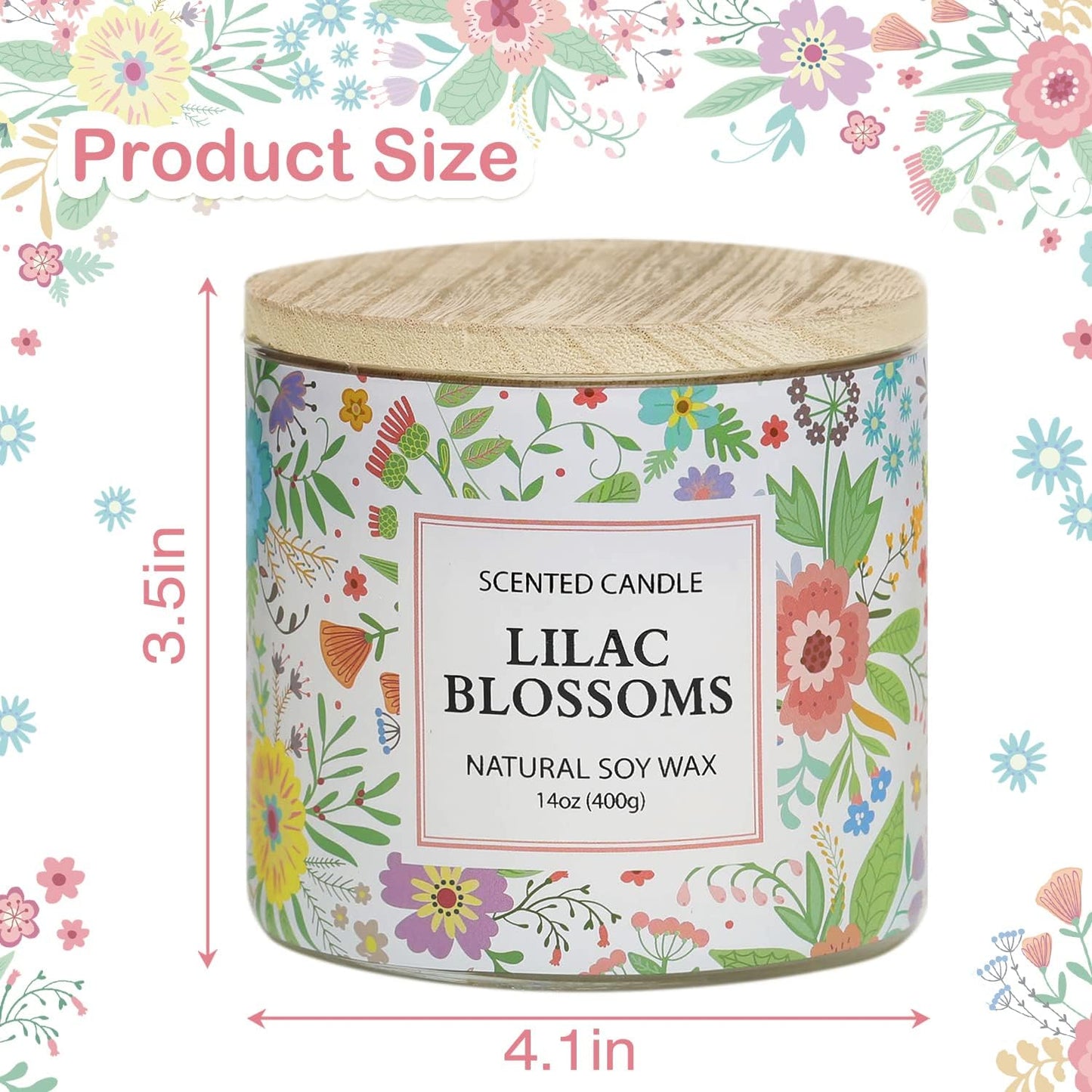 Spring Candle, Floral Scented Candle, Blossoms Gardenia Scented Candle, Large 3 Wicks, 14 oz