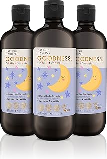 Baylis & Harding Goodness Kids Lavender & Vanilla Natural Bubble Bath 16.9 fl. oz (Pack of 3) - Biodegradable Formula - Vegan Friendly