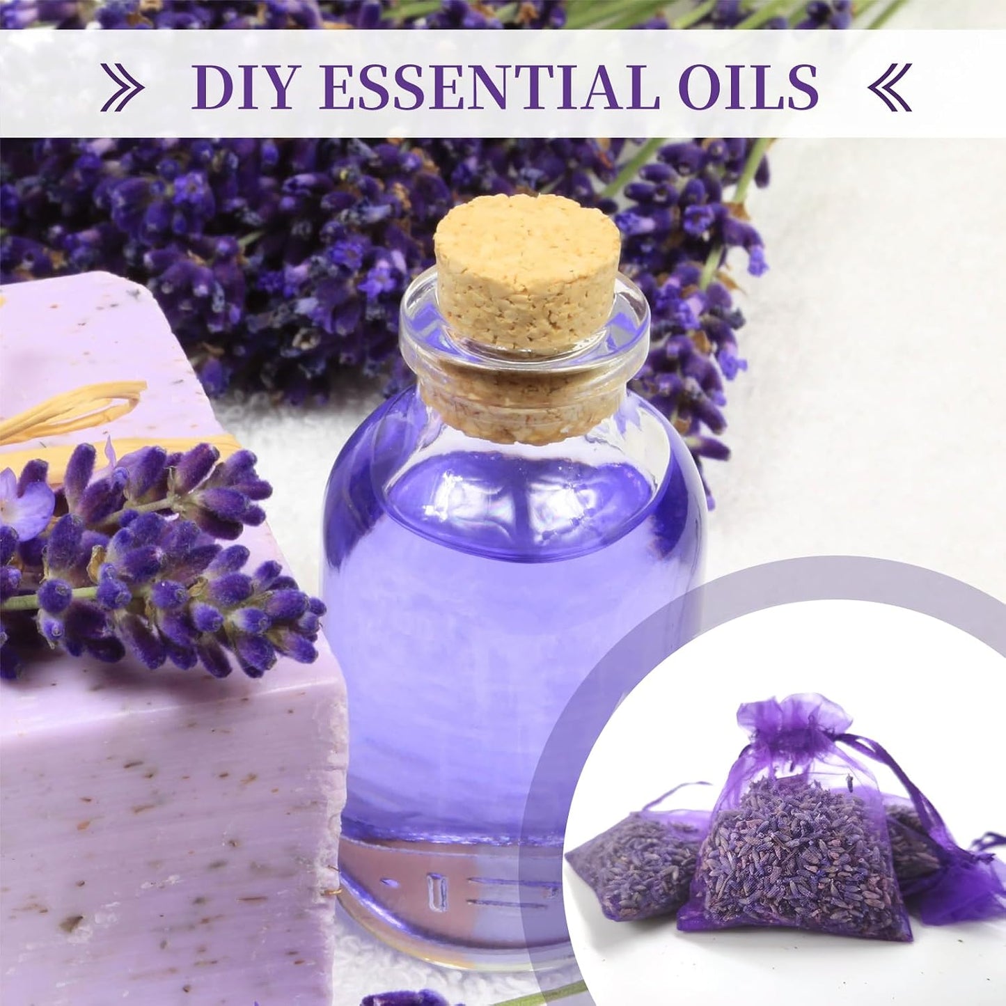 24 Pieces French Dried Lavender Sachet Lavender Flower Bags Long Lasting Fresh Scents 2025 New Lavender Buds for Clothes Storage Drawers and Closets Home