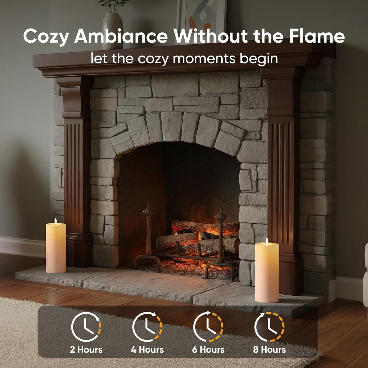 4"x10" Large Outdoor Flameless Candles, Waterproof Battery Operated LED Pillar Candles with Remote & Timer for Patio Porch Lanterns, Set of 2, White