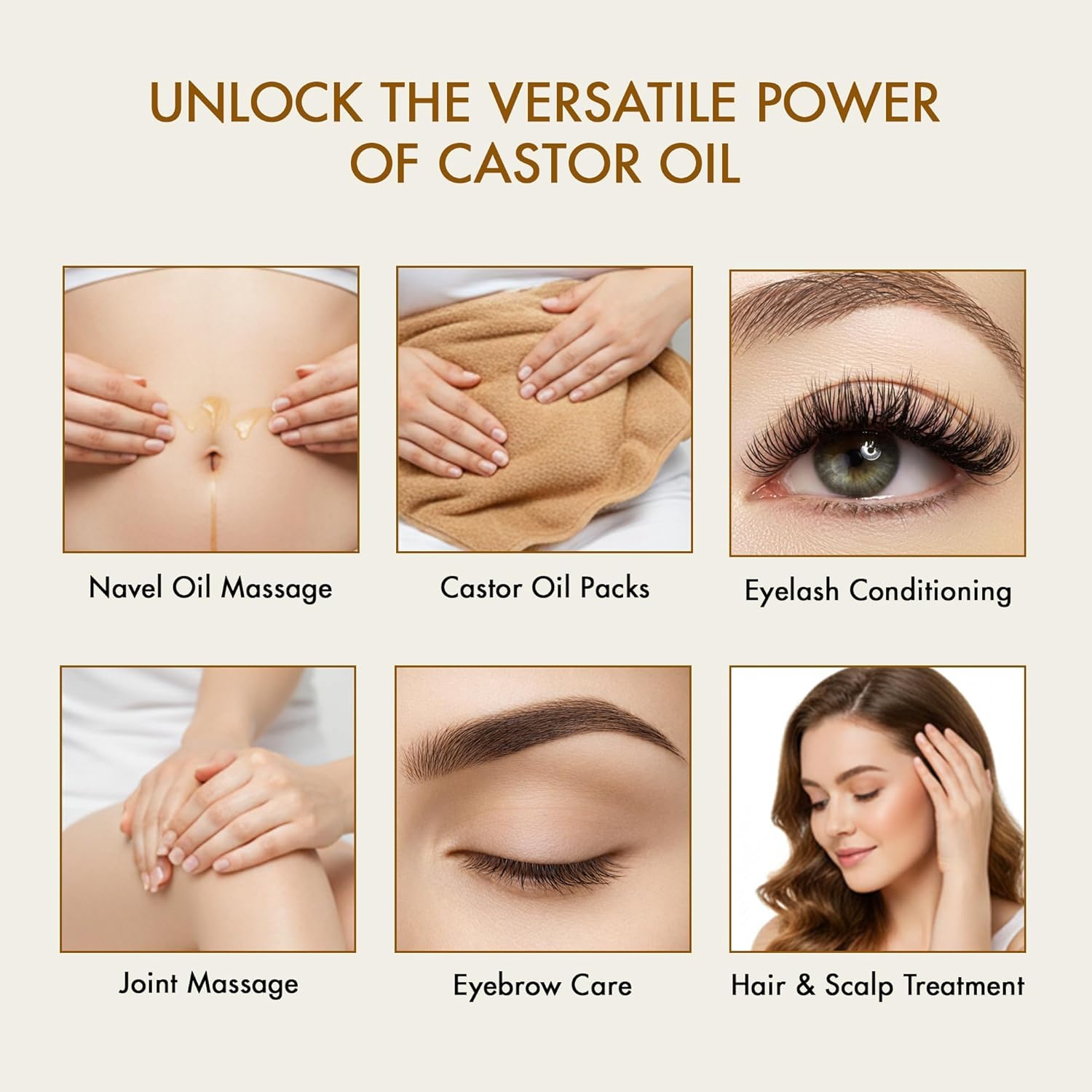 Majestic Pure Oil - 100% Pure and Natural- Cold Pressed & Hexane Free Natural Hair Growth Oil for Eyelashes, Eyebrows, Skin, Body, Face, Nails & Scalp - USDA Organic Castor Oil 8 Fl Oz