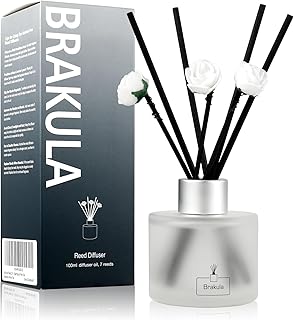 Brakula Reed Diffuser Set, Lavender Vanilla Scented， Reed diffusers for Home， Home Fragrance Diffuser with 7 Reed Sticks for Room/Bathroom Decor 3.38 fl oz(Lavender Vanilla)