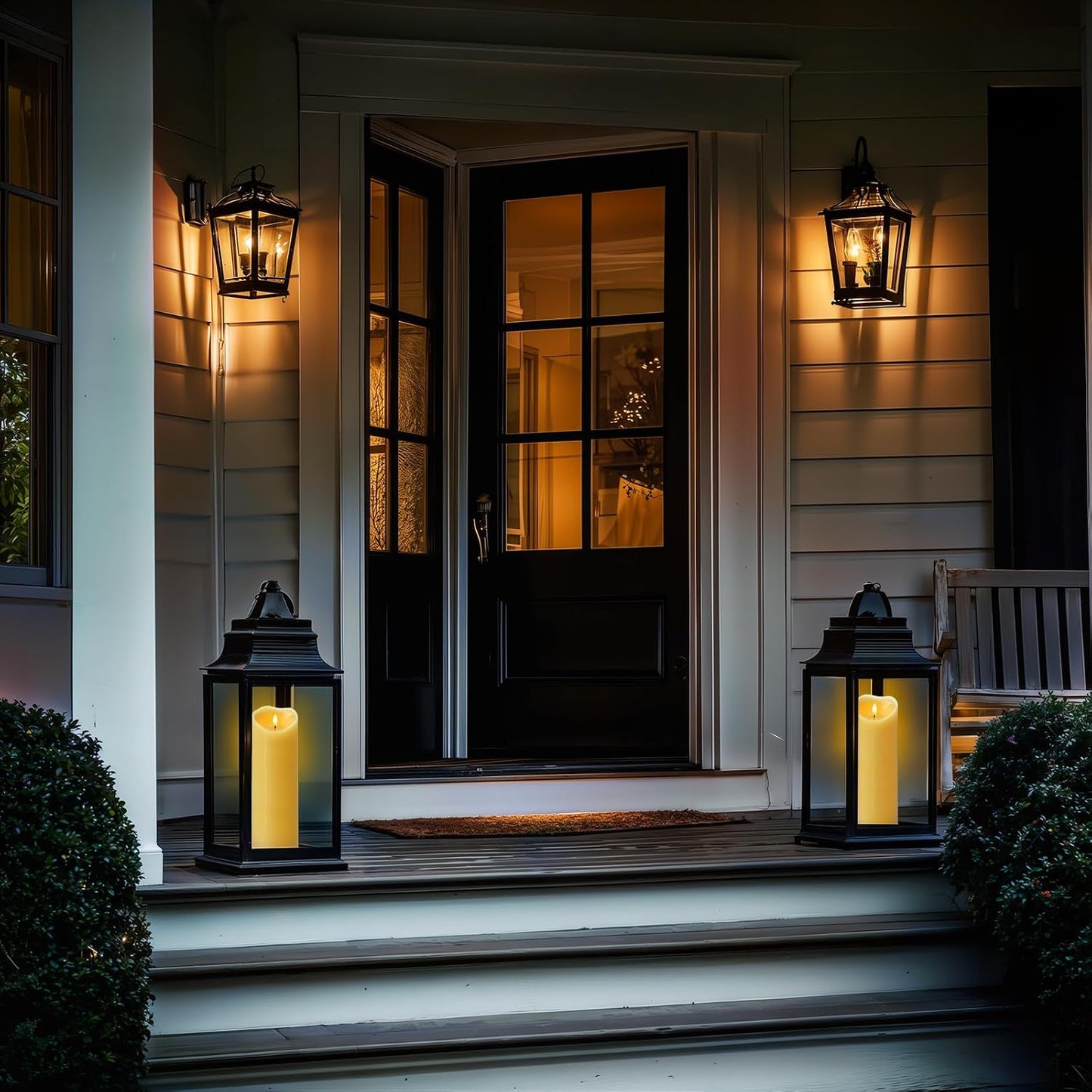 Amagic 4” x 12” Extra Large Waterproof Outdoor Flameless Candles, IP65 Water-Resistant Battery Operated with Remote and Timer, Flickering LED Pillar Candle for Outdoor Patio Porch Decor, Dark Ivory