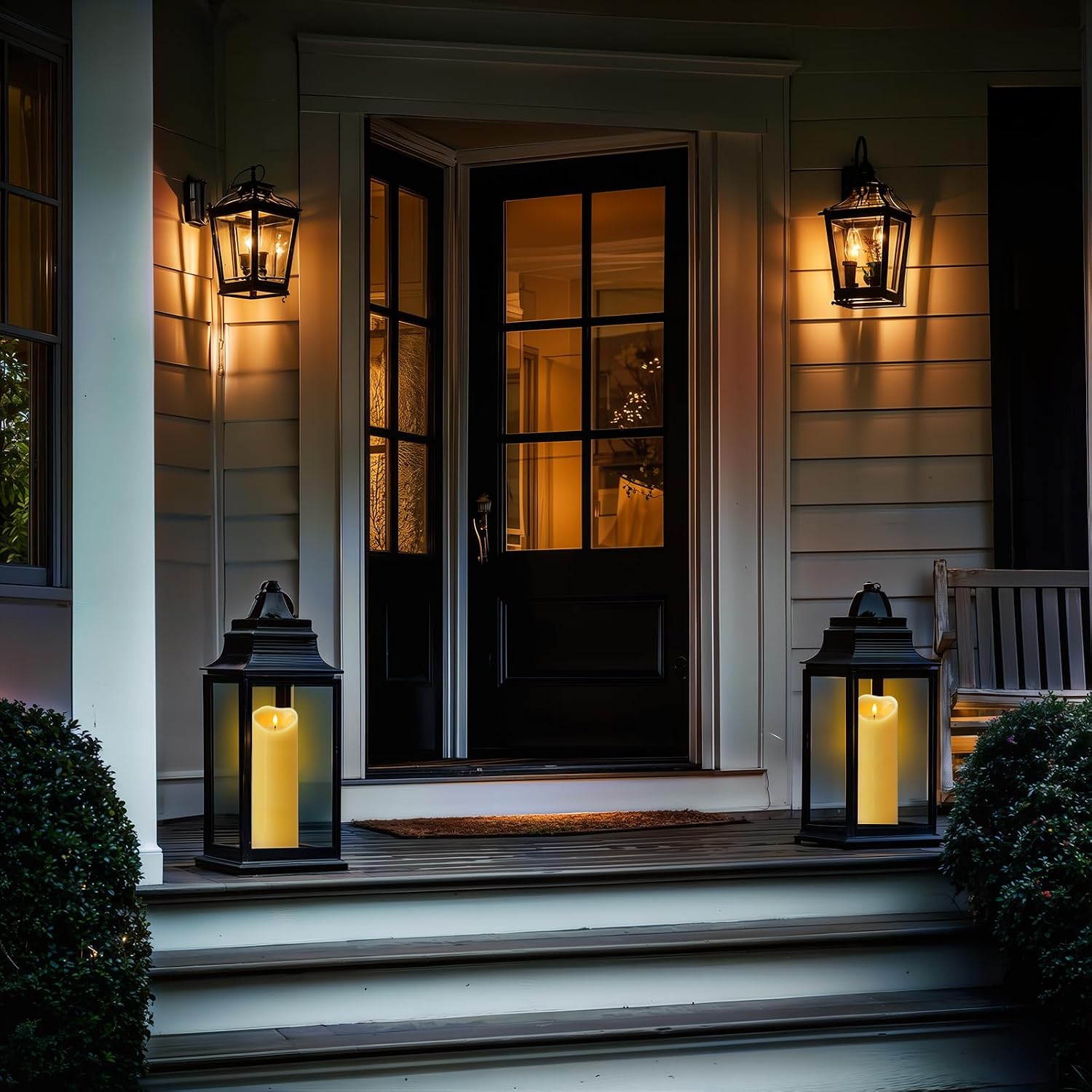 Amagic 4” x 12” Extra Large Waterproof Outdoor Flameless Candles, IP65 Water-Resistant Battery Operated with Remote and Timer, Flickering LED Pillar Candle for Outdoor Patio Porch Decor, Dark Ivory