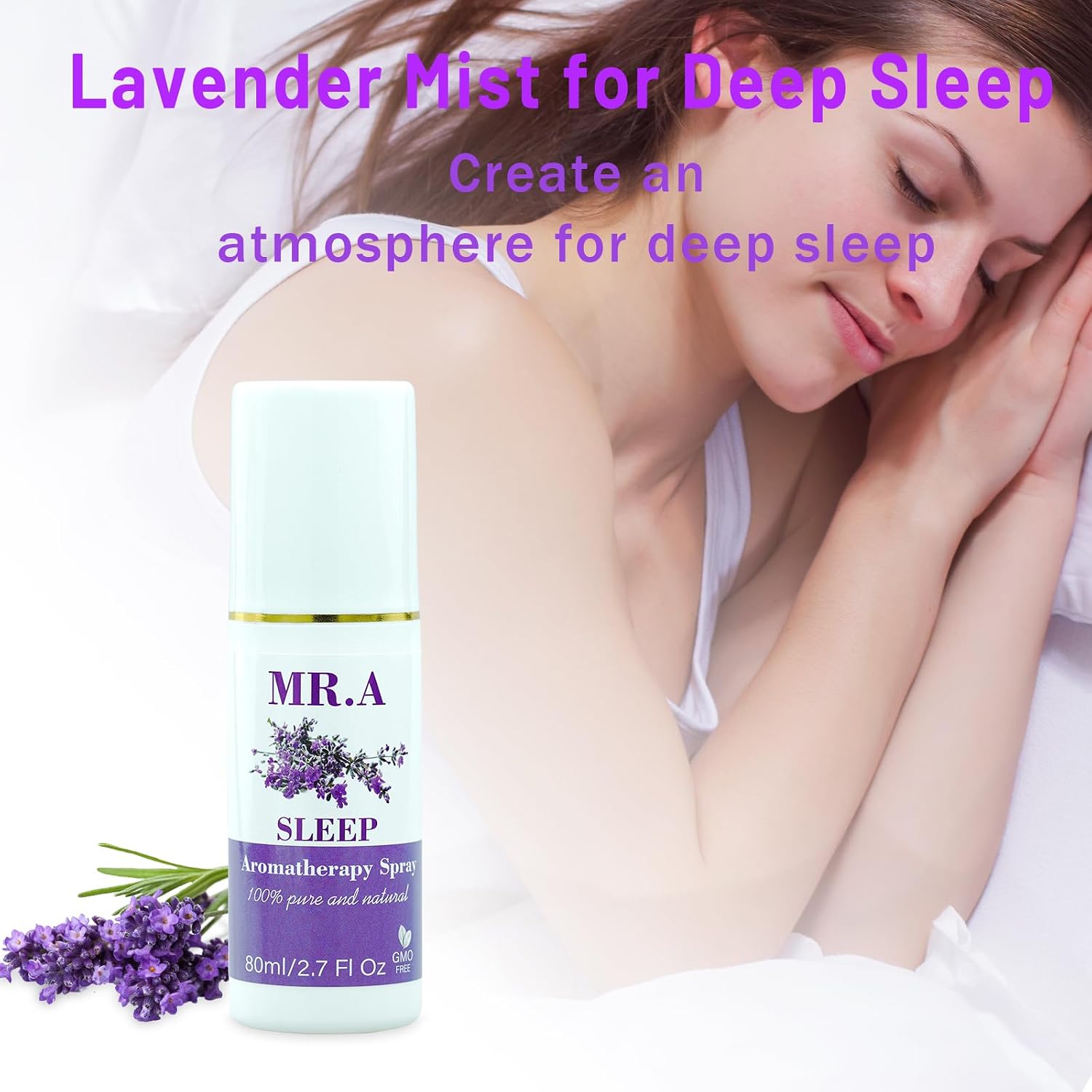 3 Pack Lavender Sleep Pillow Spray Set for Room,Pillow Mist with Lavender Essential Oil, Long-Lasting Line & Fabric Room Spray for Pillows and Sheets, Melatonin Free, 2.7 Fl Oz