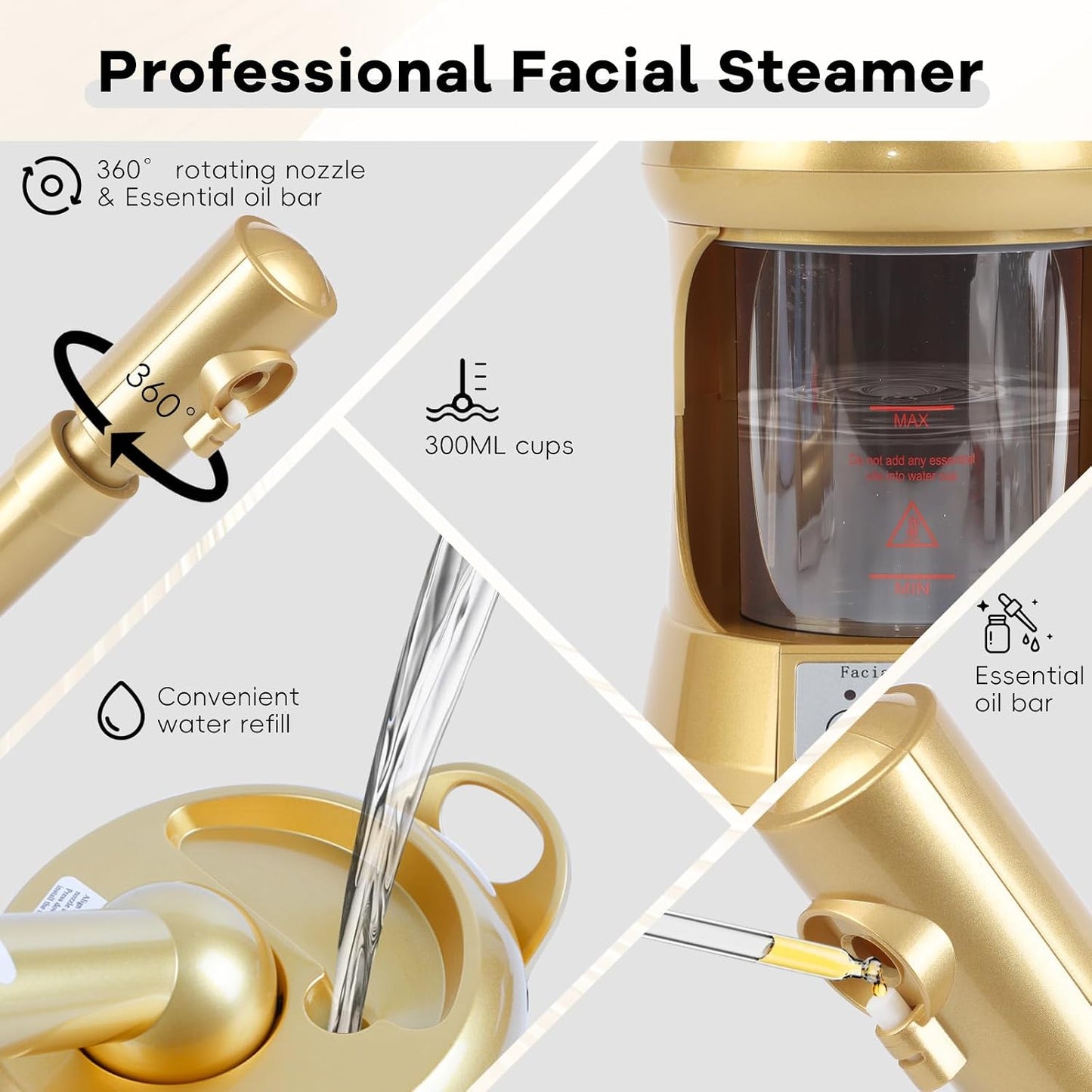 Retain time Facial Steamer,Face Steamer for Facial Deep Cleaning, Steamer for Facial for Personal Care or Spa, Moisturizing and Hydrating.