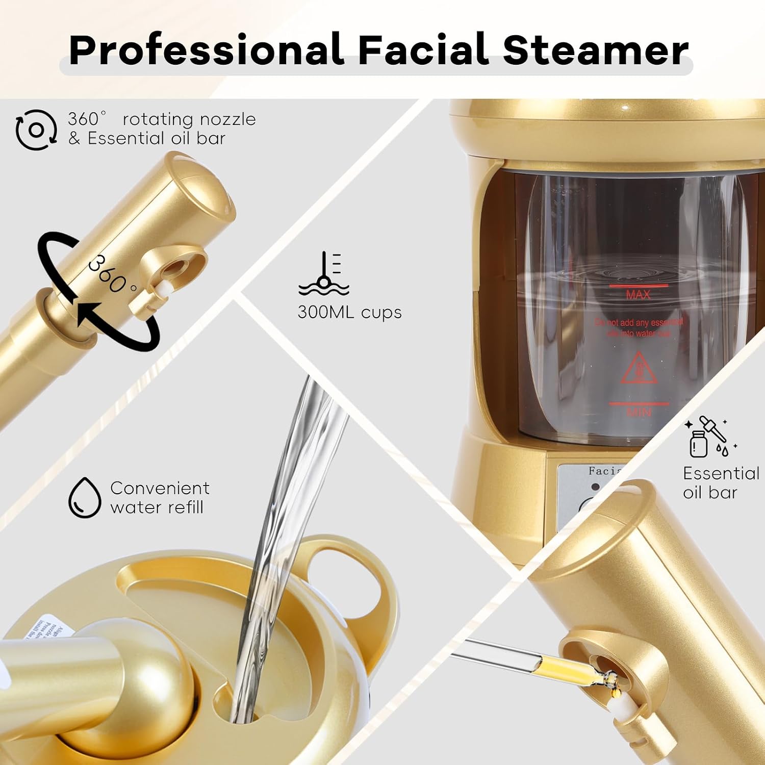Retain time Facial Steamer,Face Steamer for Facial Deep Cleaning, Steamer for Facial for Personal Care or Spa, Moisturizing and Hydrating.