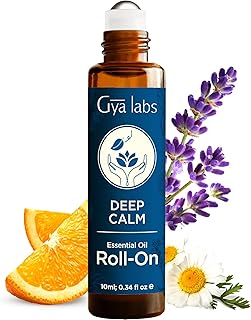 Gya Labs Deep Calm Essential Oil Roll On - 0.34 Fl Oz - Travel Size Roller for Camping, Skin, Aromatherapy Relief, Convenience