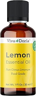 Viva Doria 100% Pure Lemon Essential Oil, Undiluted, Food Grade, USA Lemon Oil, 30 mL (1 Fl Oz)