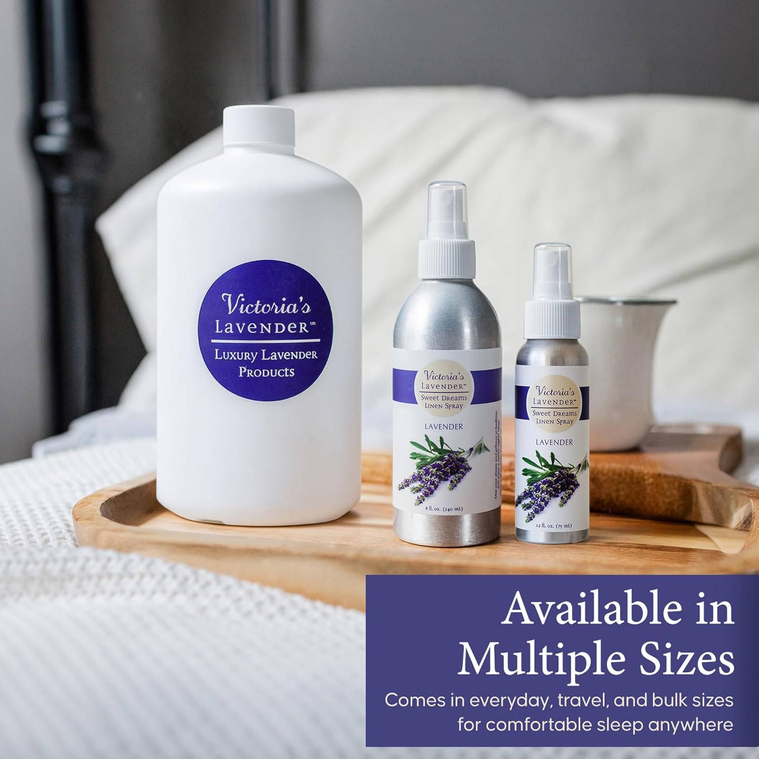 Victoria's Lavender Linen Spray - Aromatherapy Pillow Mist & Linen Spray for Bedding, Soothing Lavender Essential Oil Pure Blend for Bed & Pillows, Relaxing, Handmade in Oregon, Made in USA (8 oz)