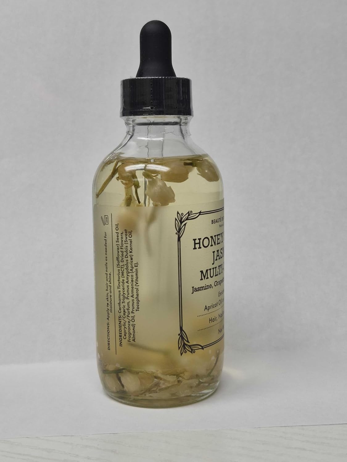BEAUTE DE PROVENCE Honey Suckle Multi-Use Face, Body & Hair Oil - Hydrates Skin, Restores Shine - With Apricot, Coconut Oil & Vitamin E - 4 Fl Oz