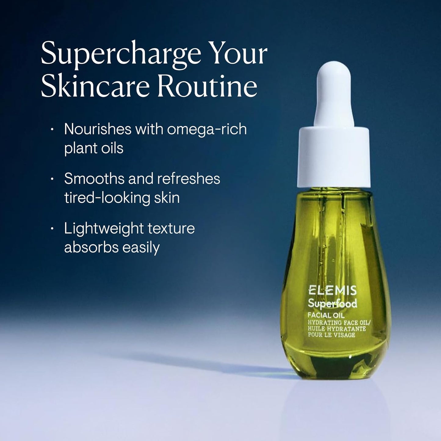ELEMIS Superfood Facial Oil - Antioxidant-Rich Nourishing Serum, Radiance-Enhancing Lightweight Skin Elixir, Hydration Booster, Non-Greasy Botanical Blend - 15ml
