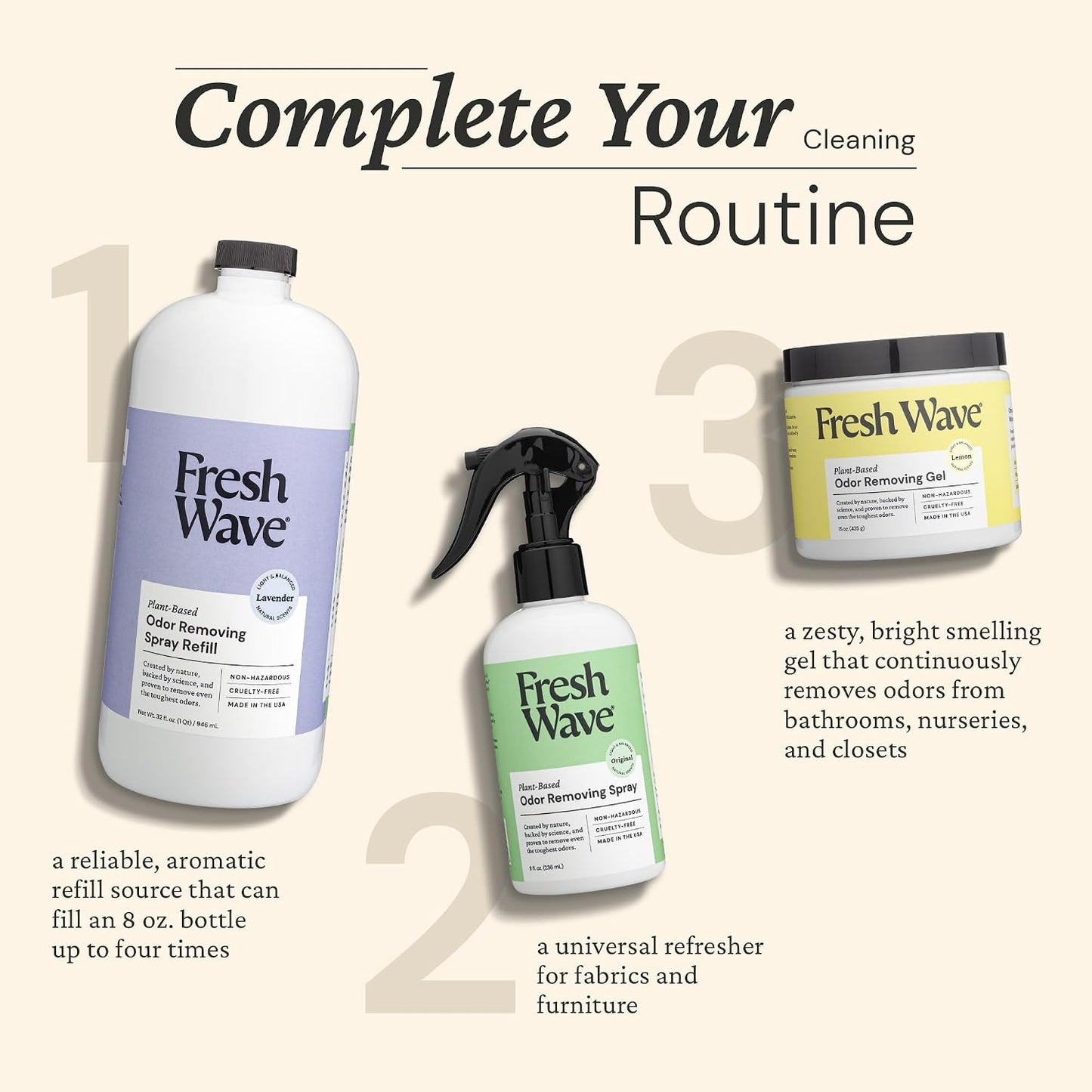 Fresh Wave Lavender Scent Odor Eliminator Spray & Air Freshener Refill, 32 fl. oz.
