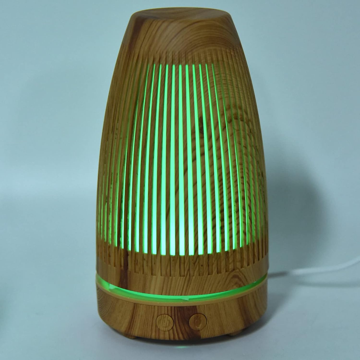 100-200ml Essential Oil Diffuser, Wood Grain Humidifier with 7 - Color Night Light, USB Powered Silent Mist Humidifier for Home Office Bedroom