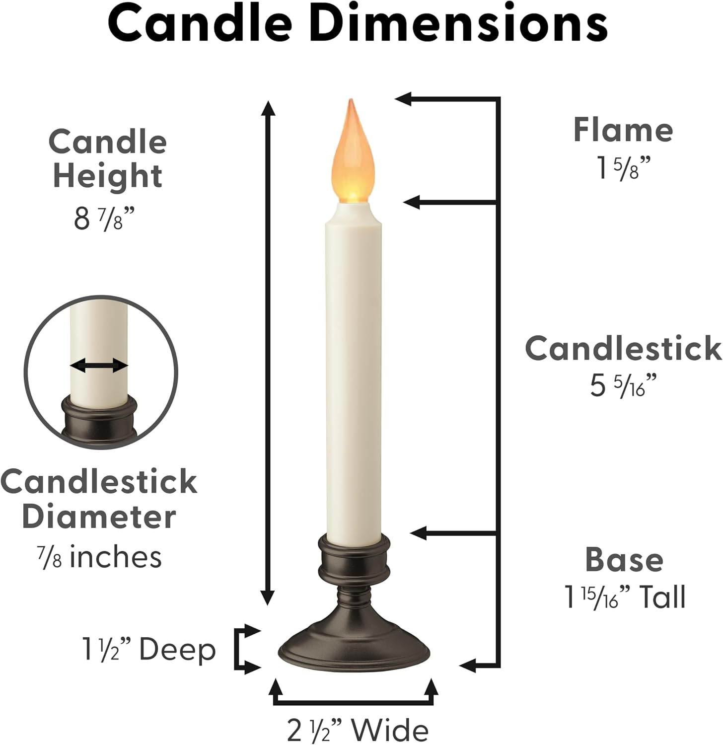 Xodus Innovations FPC1205A-4 Battery Operated LED Window Candle, Dusk to Dawn Light Sensor, Aged Bronze Plastic Base, Amber Flicker Flame, 8-7/8 Inch