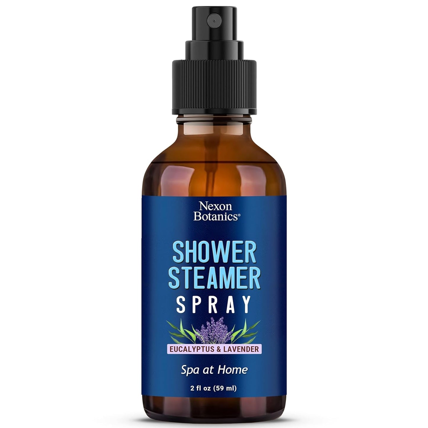 Eucalyptus & Lavender Shower Steamer Spray 2 fl oz - Aromatherapy Mist for Spa & Bathroom - Freshens Air, Enhances Mood, Instant Deodorizer - Nexon Botanics