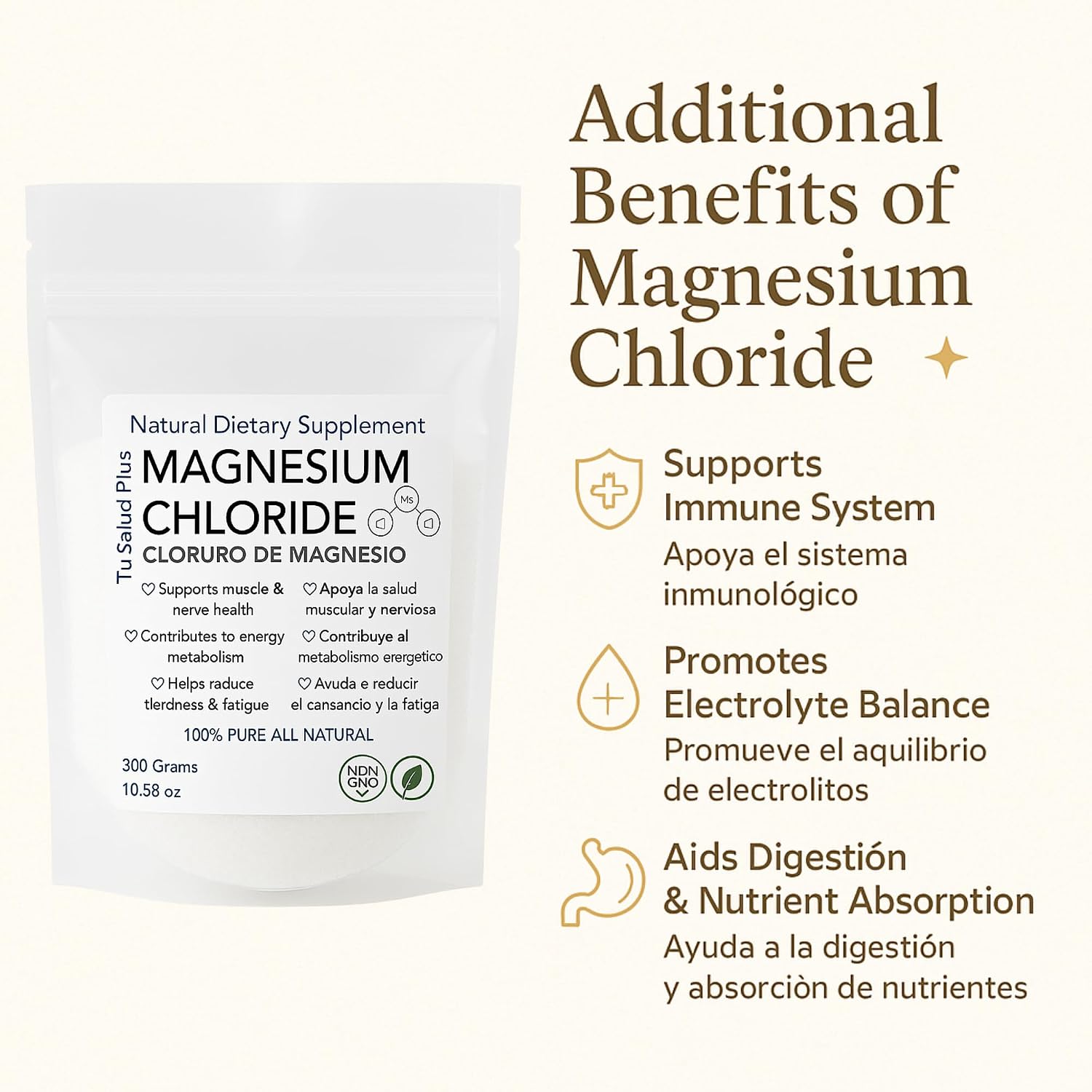Magnesium Flakes 300g – Cloruro de Magnesio Puro, Pure Magnesium Chloride Flakes for Bath, Relaxation, Muscle & Skin Care