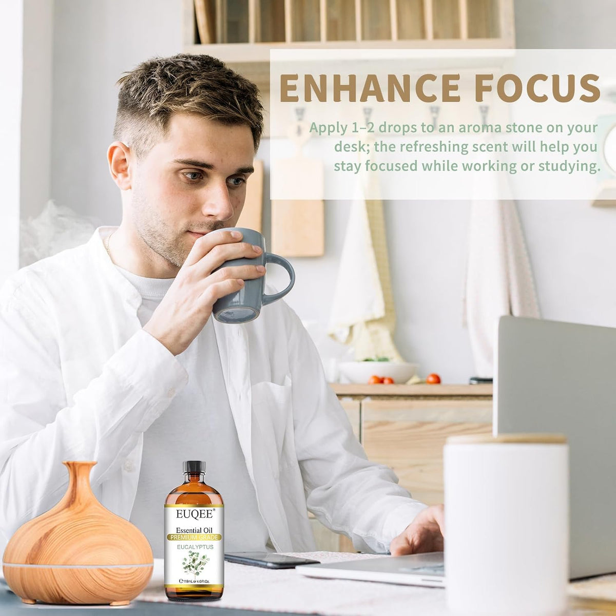 EUQEE Eucalyptus Essential Oil for Spray 118ml/4Fl.Oz