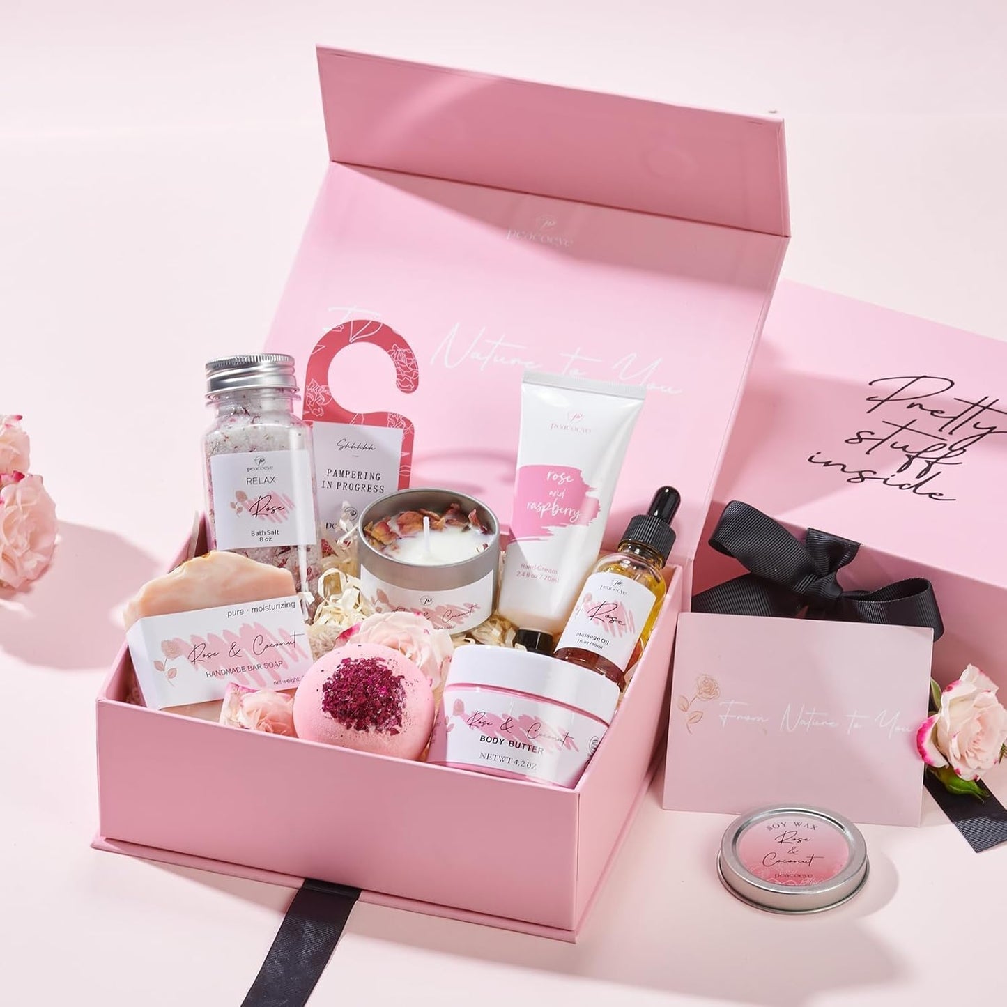 Mother's Day Gift for Mom Spa Gifts Bath Baskets Relaxing Spa Self Care Gift for Women Her Sister Wife Bridal Shower Gifts Box Home Bath Care Package Thank You Birthday for Women Friendship Ideas