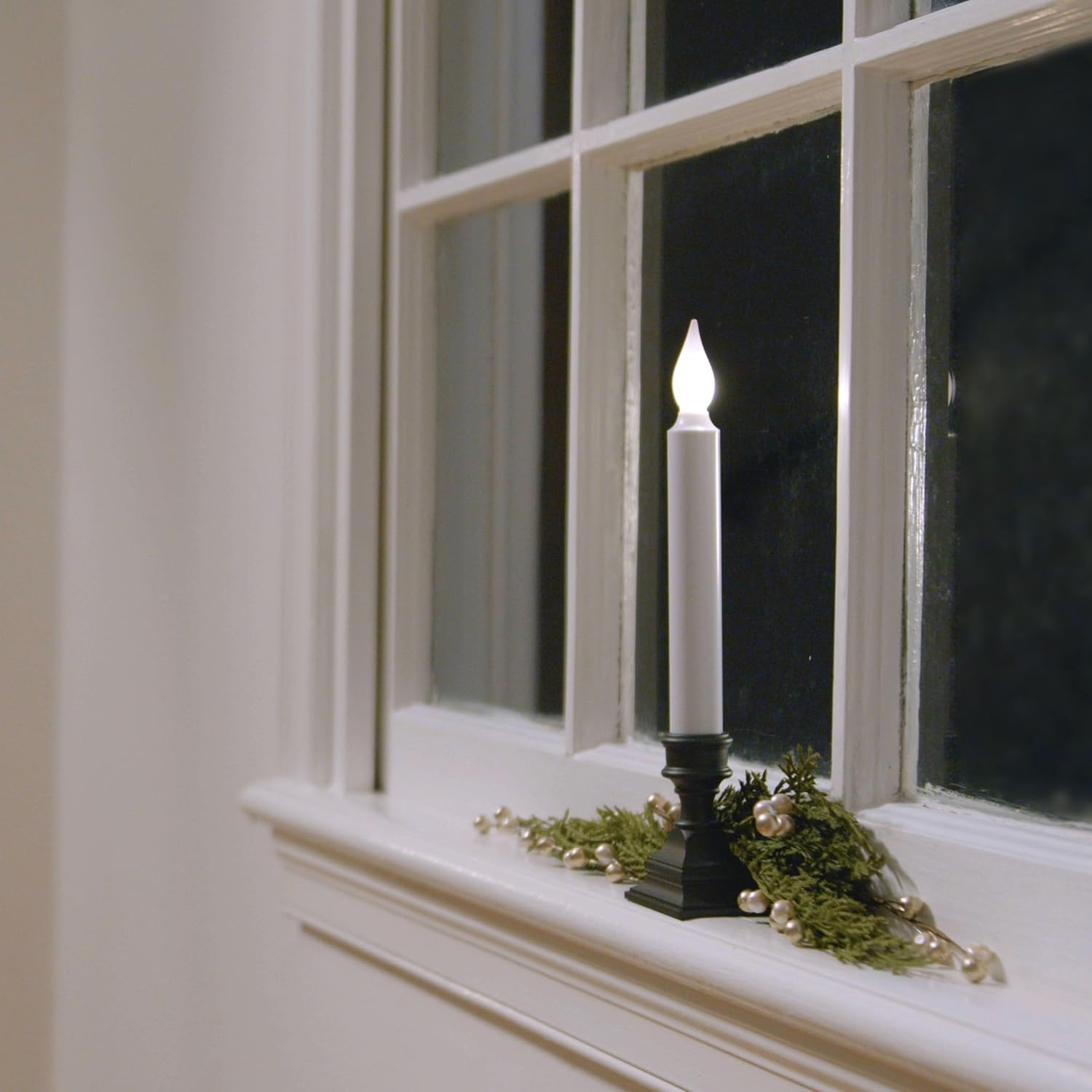 612 Vermont LED Battery Operated Window Candles with Timer, Bright Hot Spot, VT-1506A-4 (Pack of 4, Antique Bronze)