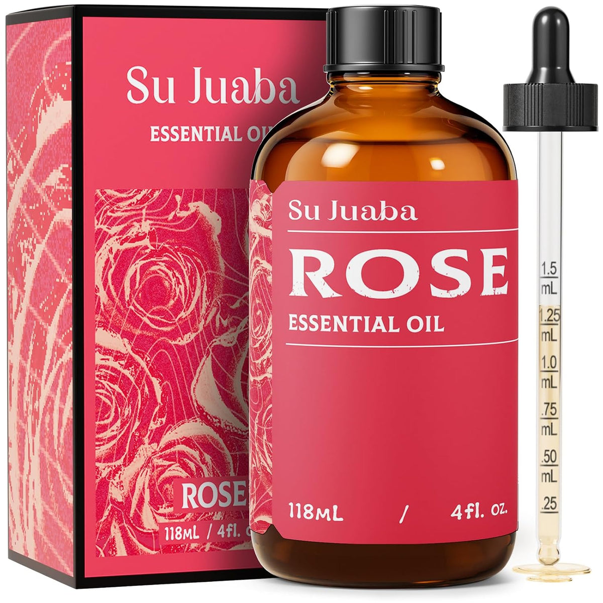 SU JUABA Rose Essential Oil 4 Fl Oz