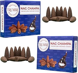 TRUMIRI Nag Champa Backflow Incense Cones - 20 Count (Pack of 2)