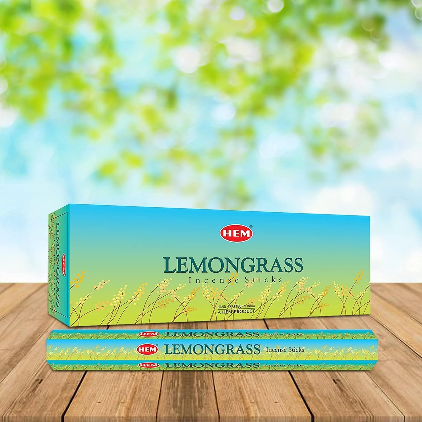 HEM Lemongrass Incense Sticks - Pack of 6 (20 Sticks Each) Scented Sticks for Relaxing & Meditation