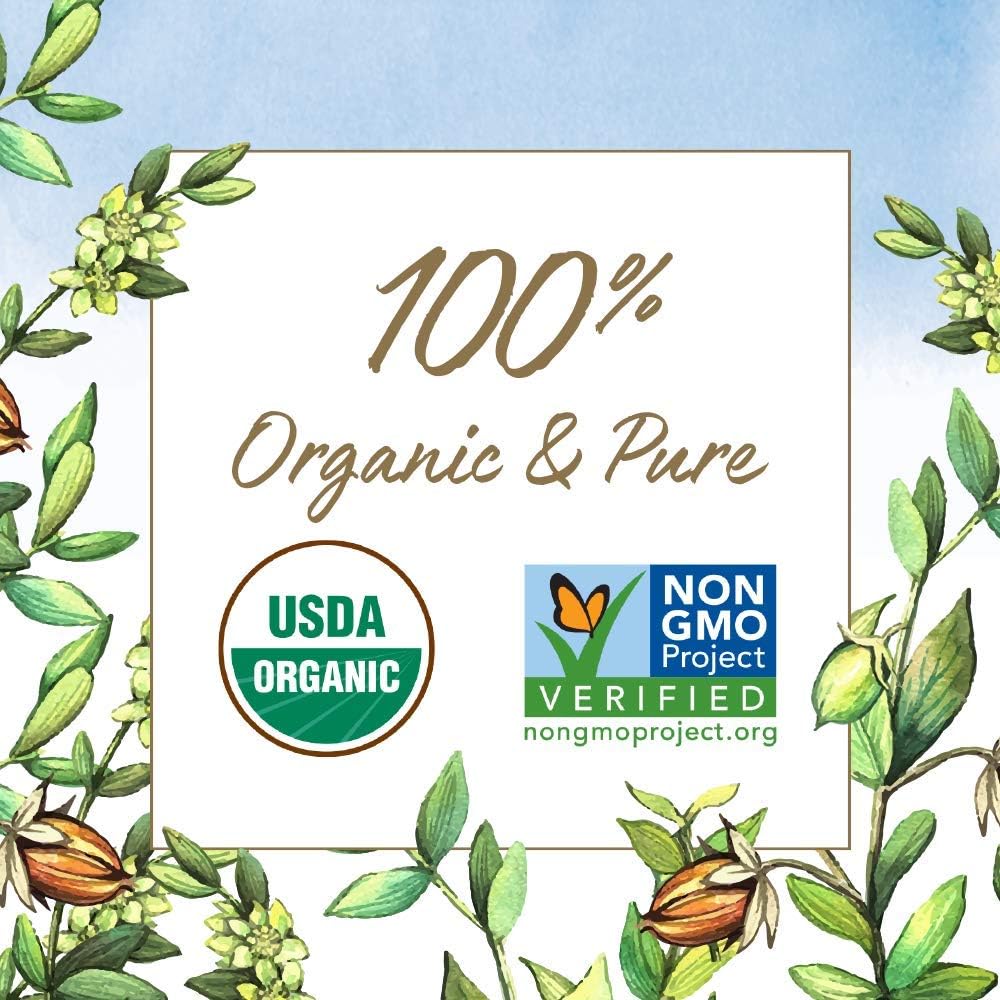Garden of Life Jojoba Oil 100% Organic & Pure Golden Jojoba Oil for Hair, Skin and Face - Cold Pressed Body Oil, Massage, or Use as a Carrier Oil for Making Lip Balms & Body Butters, 4 fl