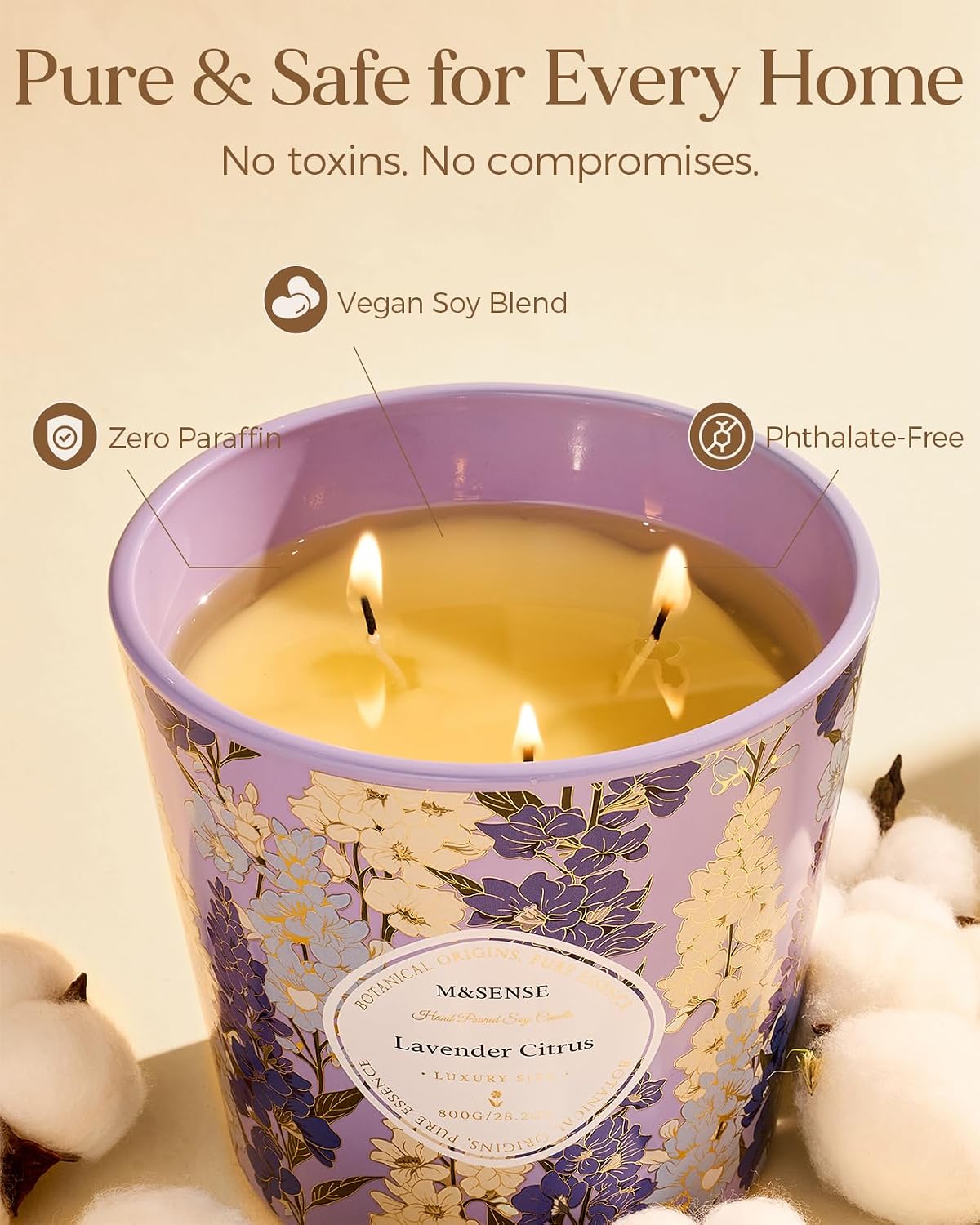 M&SENSE Lavender Citrus Scented Candle