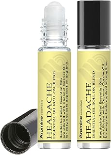 Headache Relief Essential Oil Roll On, Pre-Diluted 10ml (Pack of 2)