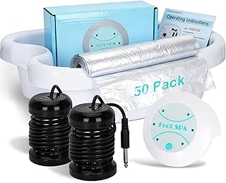 Ionic Foot Bath Detox Machine with 50 Liners, Foot Detox Machine to Remove Toxins, Portable Home Foot Spa, 2 Ion Arrays for Detox & Relaxation, Easy Clean, Perfect for Family/Gift/Self-Care