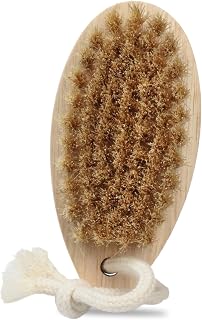 Droplet-Shaped Boar Bristle Brush, Dry Body Scrubber Brush with Soft & Dense Bristles, Exfoliates and Softens, for All Skin Types