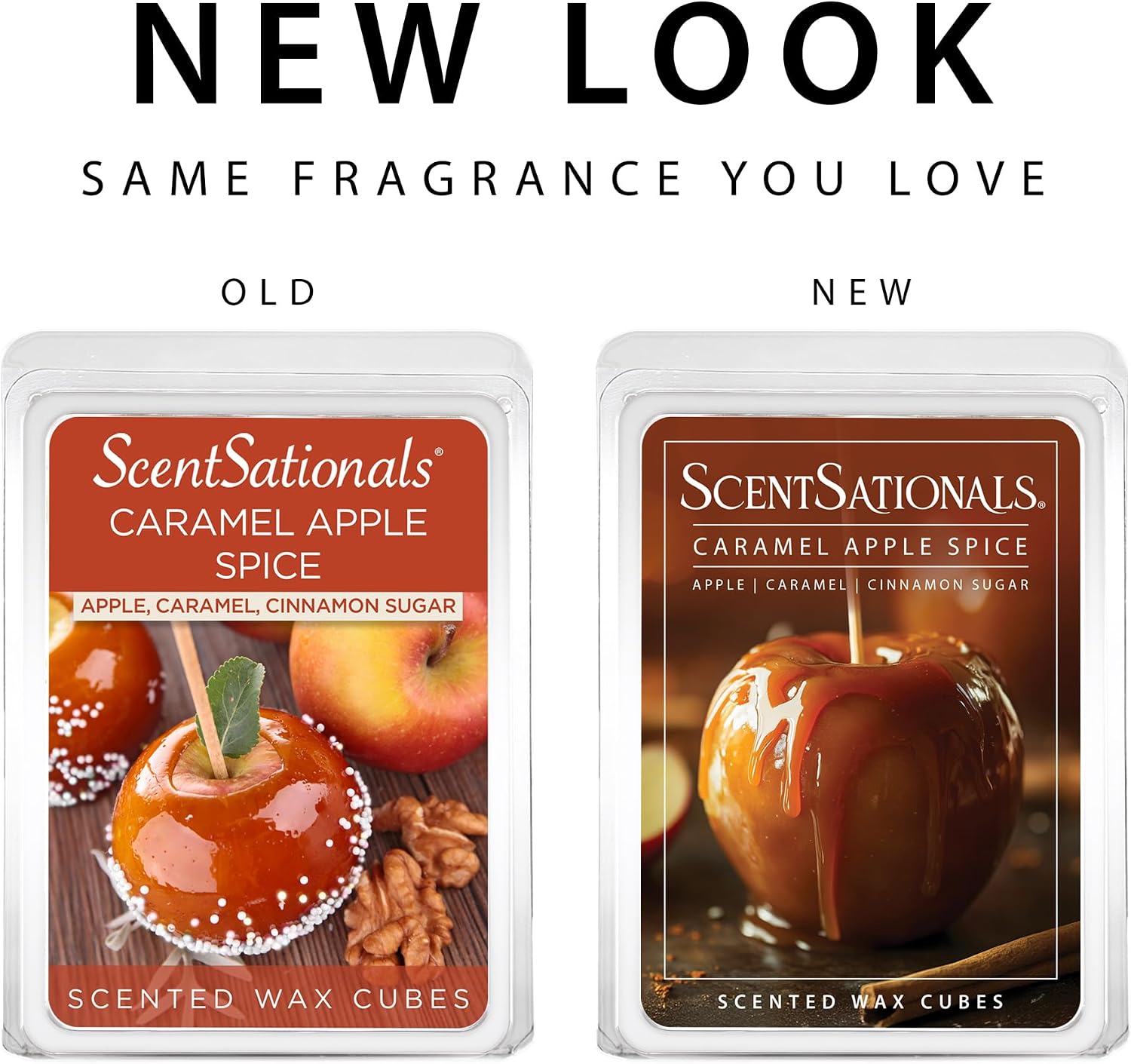 ScentSationals Caramel Apple Spice Scented Wax Melts - Apples, Caramel, & Cinnamon Sugar, 10oz (24 Cubes)