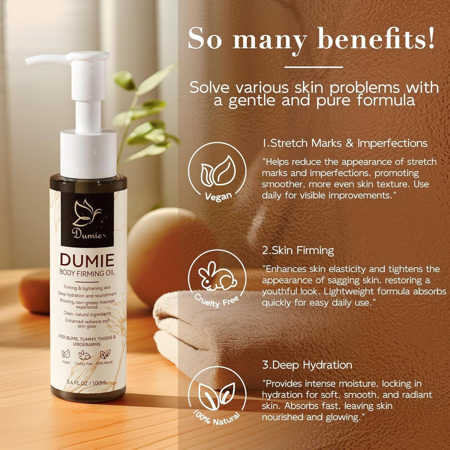 Body Firming Oil, 3.38 FL 0Z, Korean Skin Care Post-Shower Body Oil for Women-With 767,000ppm Jojoba Oil,toTighten, Hydrate & Nourish Dry Skin, Lightweight and non-greasy texture-Luxury Spa Gift