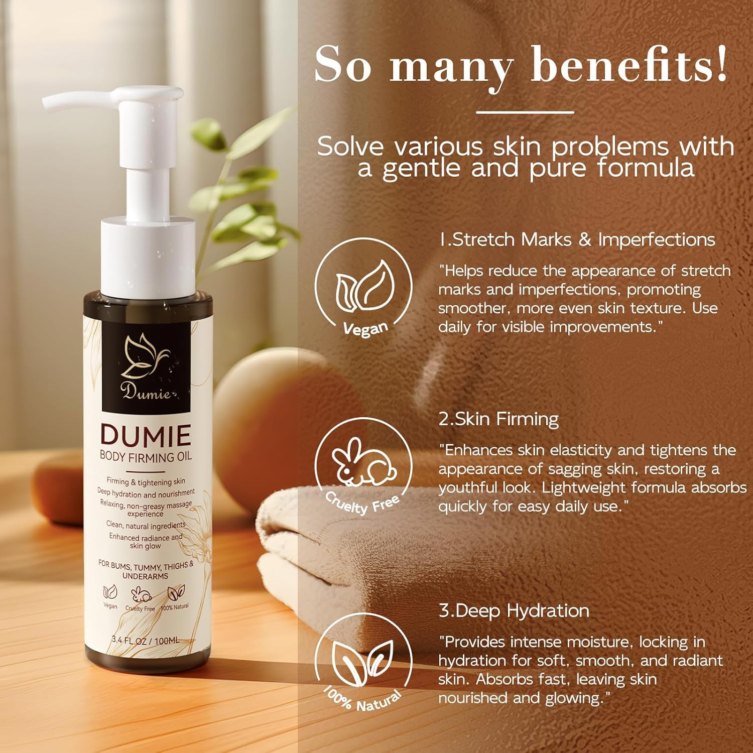 Body Firming Oil, 3.38 FL 0Z, Korean Skin Care Post-Shower Body Oil for Women-With 767,000ppm Jojoba Oil,toTighten, Hydrate & Nourish Dry Skin, Lightweight and non-greasy texture-Luxury Spa Gift