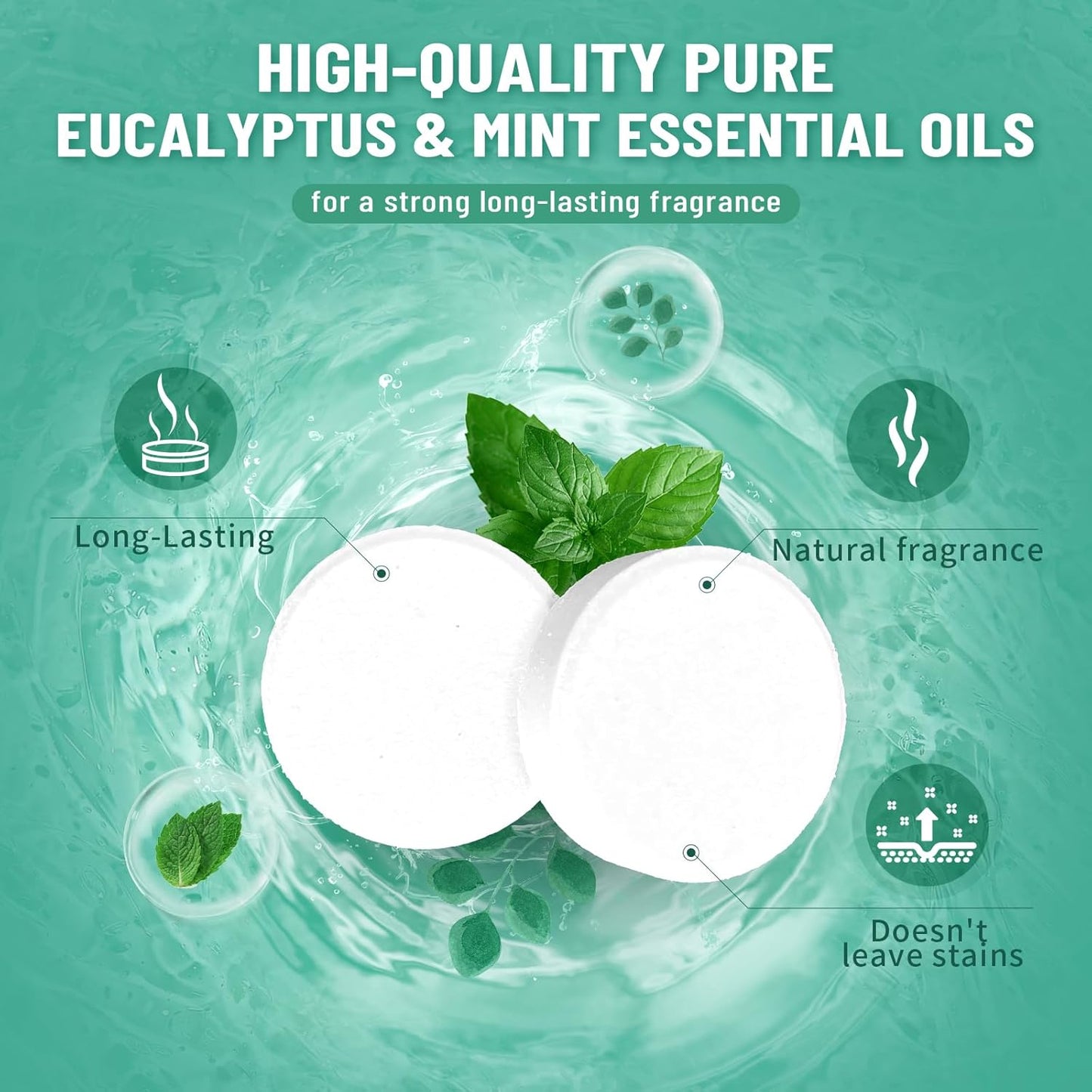 Shower Steamers Aromatherapy Gifts for Women & Men, Fathers Day Gift for Dad Husband from Wife Daughter, 8-Pack Shower Bombs Eucalyptus & Mint Essential Oil, Relaxation & Self Care