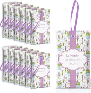 SCENTORINI Lavender Sachets for Drawers and Closets, Long-Lasting Sachets Bags, Pack of 14, Home Fragrance Sachet for Wardrobe, Closet, Drawer, Suitcases, Handbags,