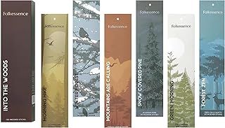 Folkulture Incense Sticks (120 Sticks) | Set of 6 Premium Incense For Relaxation, Aromatherapy| No Charcoal, Organic, Non Toxic, 45 Mins, Long Burning Sandalwood, Eucalyptus, Palo Santo Insence-Sticks