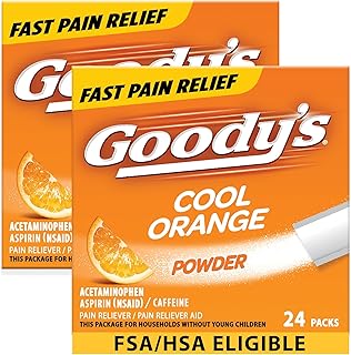 Goody's Extra Strength Headache Powder, Cool Orange Flavor Dissolve Packs, 24 Individual Packets (2 Pack)