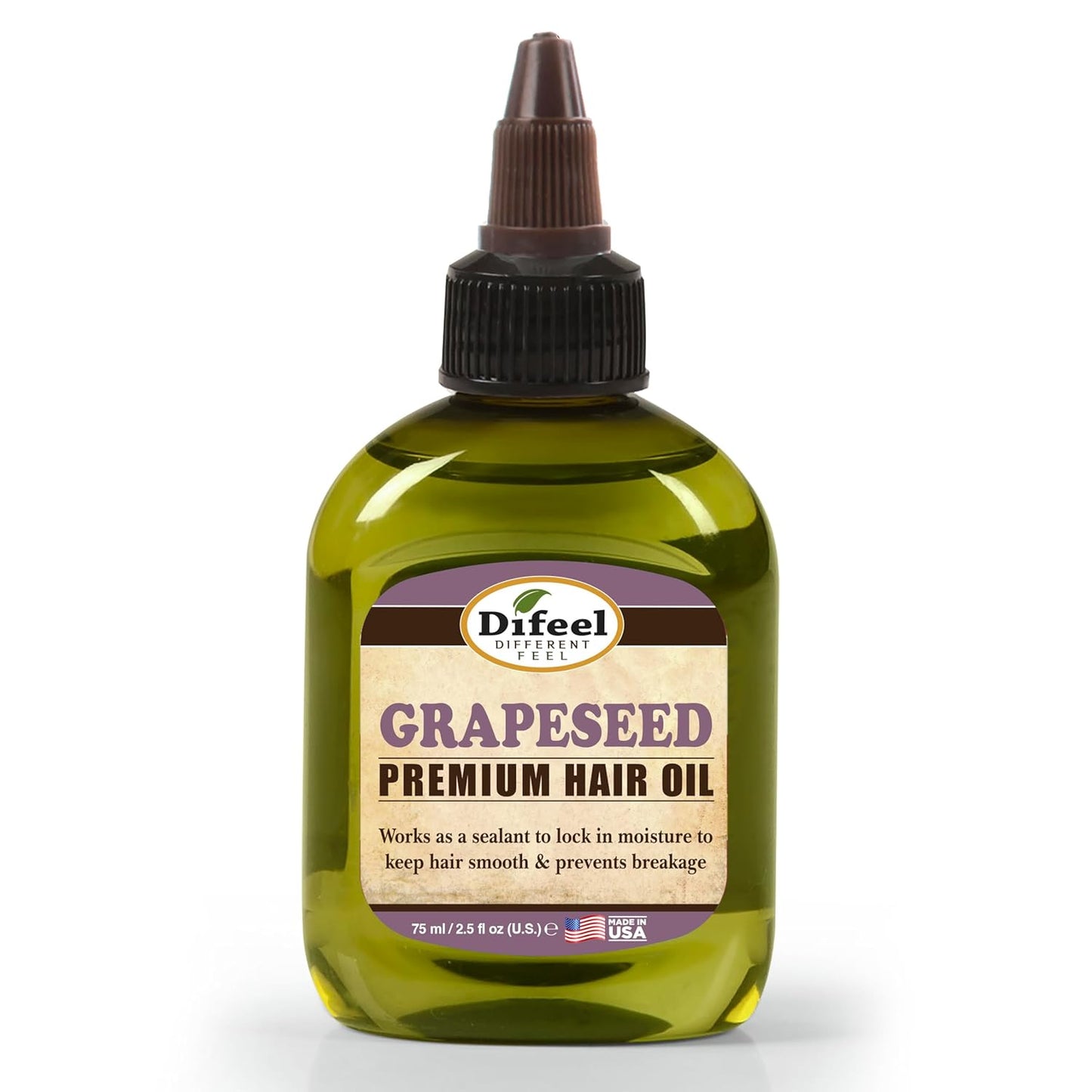Difeel Grapeseed Premium Hair Oil 2.5 oz. - Natural Grapeseed Oil for Hair