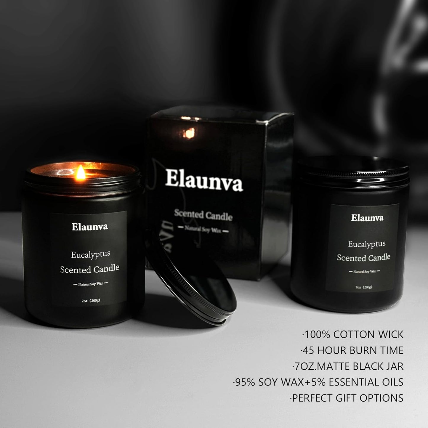 Eucalyptus Scented Candle 7oz (200g), Natural Soy Wax Aromatherapy, Spring Fresh Home Scent, Stress Relief, Spring Easter Home Decor Gift for Men and Women