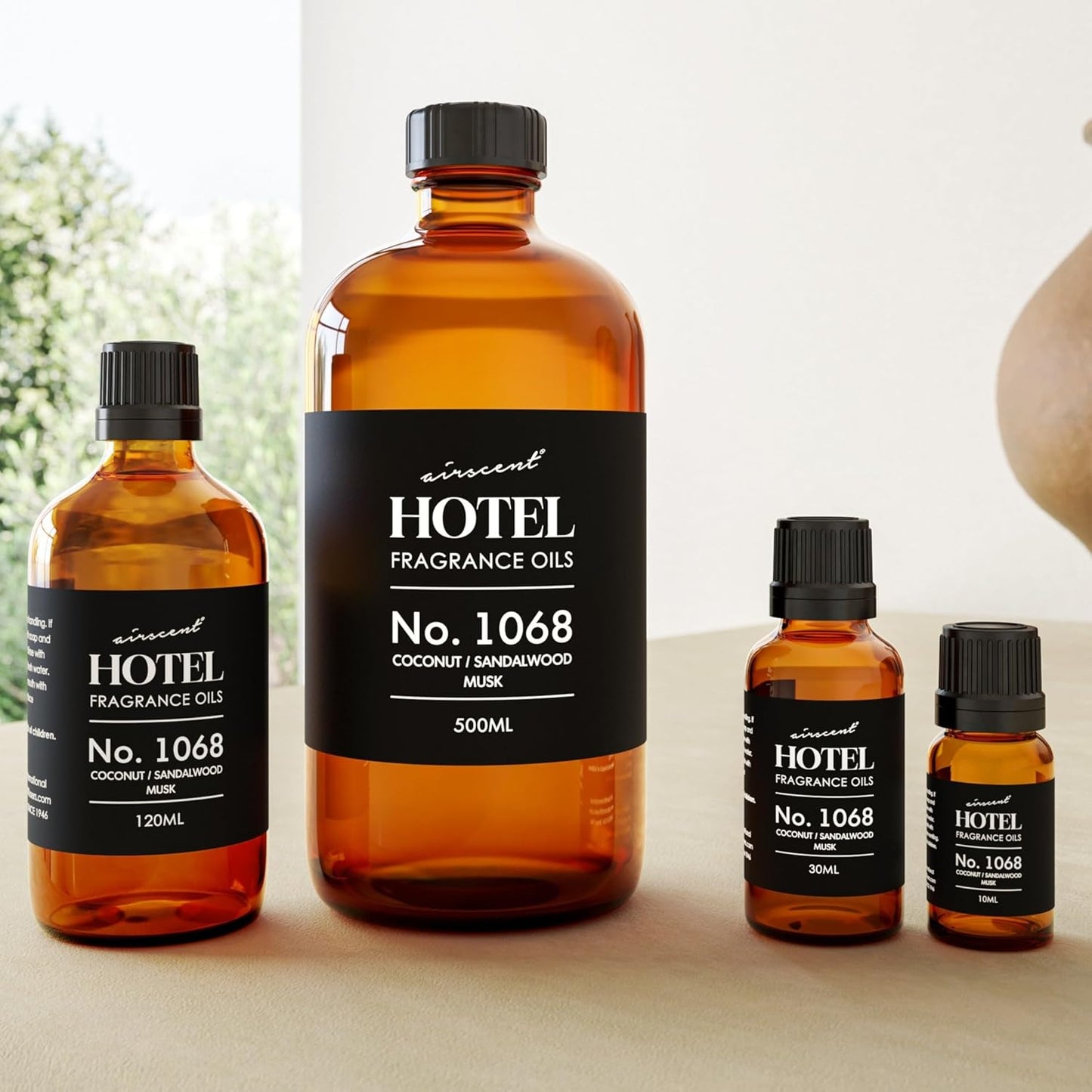 AirScent Hotel Diffuser Oil No. 1068 - Coconut Pina Colada Sandalwood - Premium Fragrance Oil for Ultrasonic and Waterless Diffusers and Crafting - 10 mL, 0.34 fl oz Glass Dropper Bottle